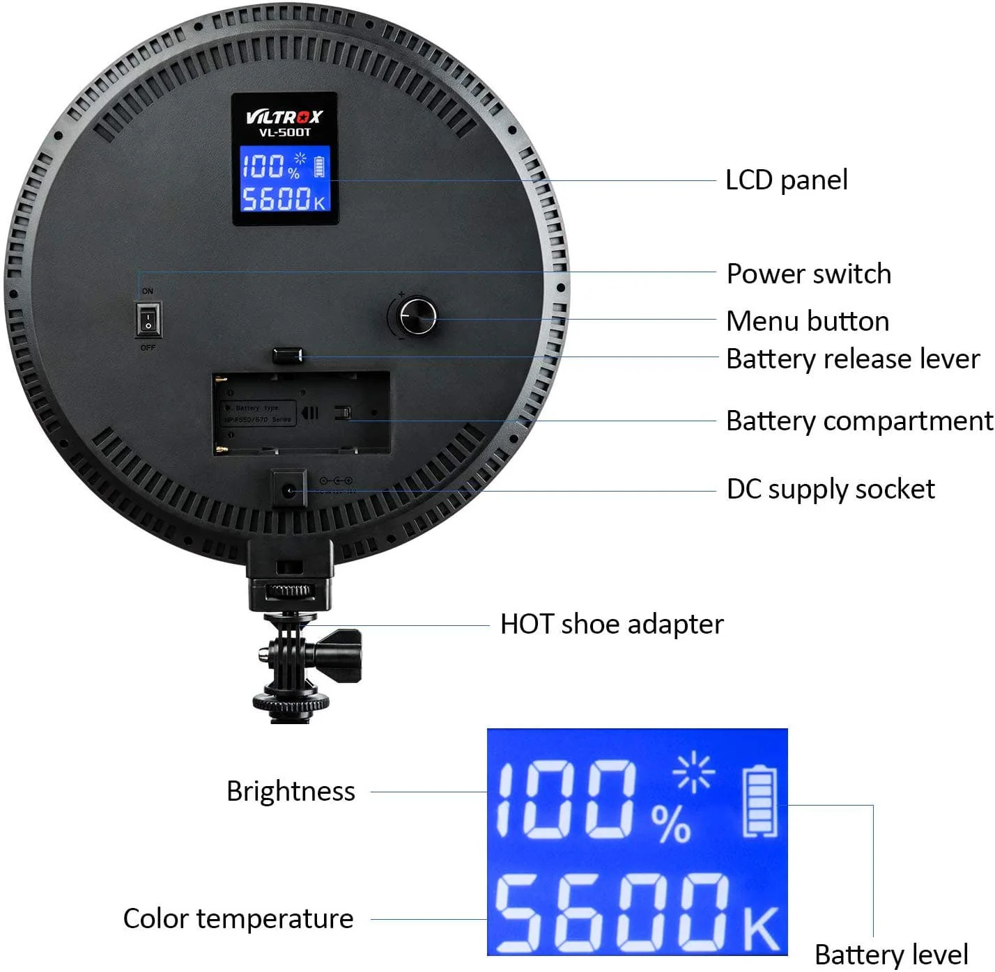 Viltrox VL-500T Bi-Color Round Light - Image 3